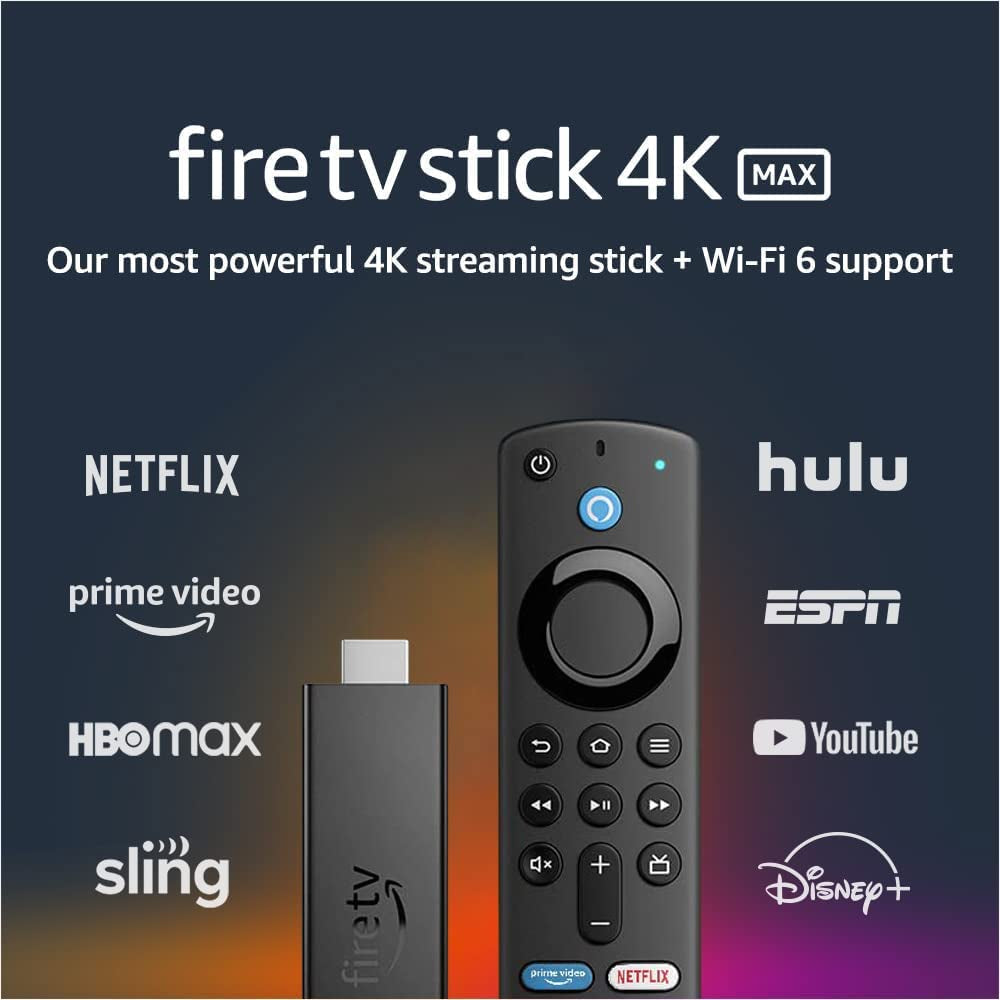Fire TV Stick 4K Max Streaming Device, Wi-Fi 6, Alexa Voice Remote (Includes TV Controls)
