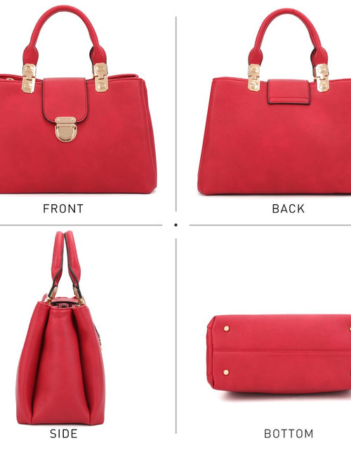 Load image into Gallery viewer, Women Satchel Handbags Top Handle Purse Medium Tote Bag Vegan Leather Shoulder Bag
