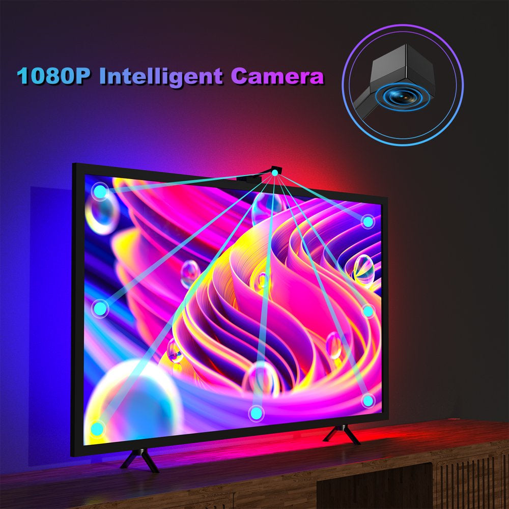 TV LED Backlights with Camera, 16.4Ft RGBIC Wifi TV Backlights for 55-77 Inch Tvs PC, App Control, Video & Music Sync TV Lights, Scene Mode, TV LED Strip Lights for Gaming & Movies