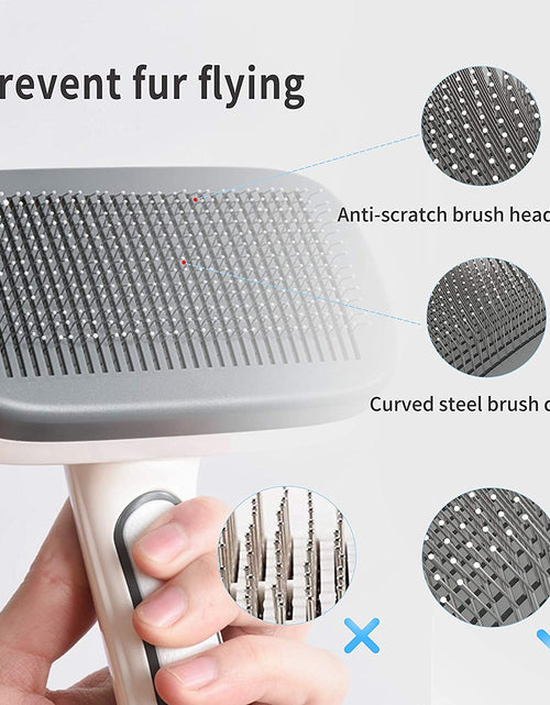 Load image into Gallery viewer, Self Cleaning Dog Brush for Long Haired Short Haired Dogs, Slicker Brush for Dogs Shedding Grooming, Dog Hair Brush for Large Medium Pets, Wire Cat Fur Brush, Pet Brush for Cats, Pet Hair Comb
